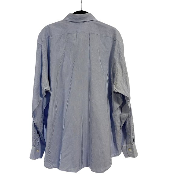Polo by Ralph Lauren Long Sleeve Shirt Andrew Classic Fit Blue White Stripe 16.5 - Picture 5 of 9